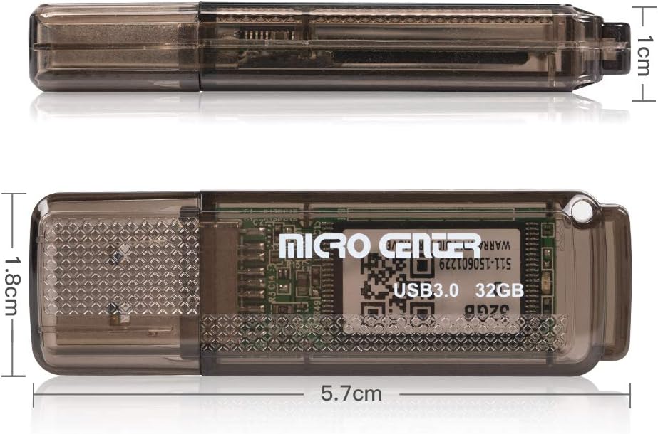 INLAND Micro Center SuperSpeed 5 Pack 32GB USB 3.0 Flash Drive Gum Size Memory Stick Thumb Drive Data Storage Jump Drive (32G 5-Pack)