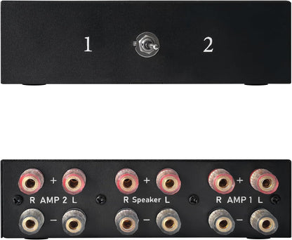 Y.D.F 2 Port Amplifier Speaker Selector, 2(1)-in-1(2)-Out Amp Speaker Switcher Selector, AMP A/B Switch Splitter 2-Way Loudspeaker Control Combiner Box