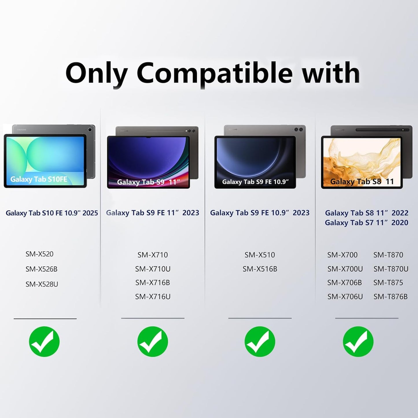 Magentic Keyboard Case for Samsung Galaxy Tab S10 FE/S9 FE 5G 10.9", Tab S9/S8/S7 11", Backlit Wireless Bluetooth Magic Keyboard Case Cover Stand Multi-Touch Trackpad LED Power Display-Black