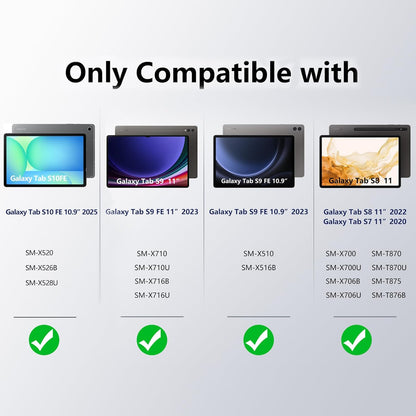 Magentic Keyboard Case for Samsung Galaxy Tab S10 FE/S9 FE 5G 10.9", Tab S9/S8/S7 11", Backlit Wireless Bluetooth Magic Keyboard Case Cover Stand Multi-Touch Trackpad LED Power Display-Black