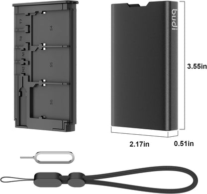 BUDI Pop-up Design Memory Card Case Crush & Shockproof Memory Card Wallet for Micro SD SDXC SDHC TF Cards and 6 SD Cards/Micro SDHC/Micro SDXC TF Card Holder Organizer,Case Storage (Mini case)