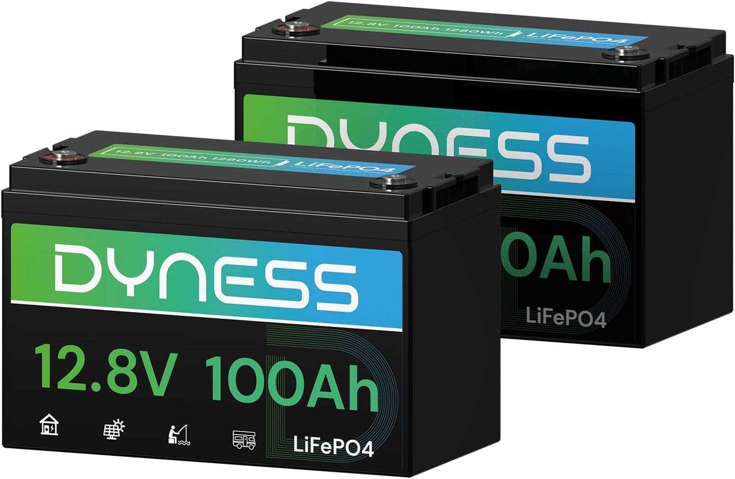 12V 100Ah LiFePO4 Lithium Battery (2 Pack) BCI Group 31 with Low-Temp Protection, A+ Grade Cell Built-in 100A BMS, 12 Volt Lithium Battery Perfect for RV, Solar System, Off-Grid, Home Energy