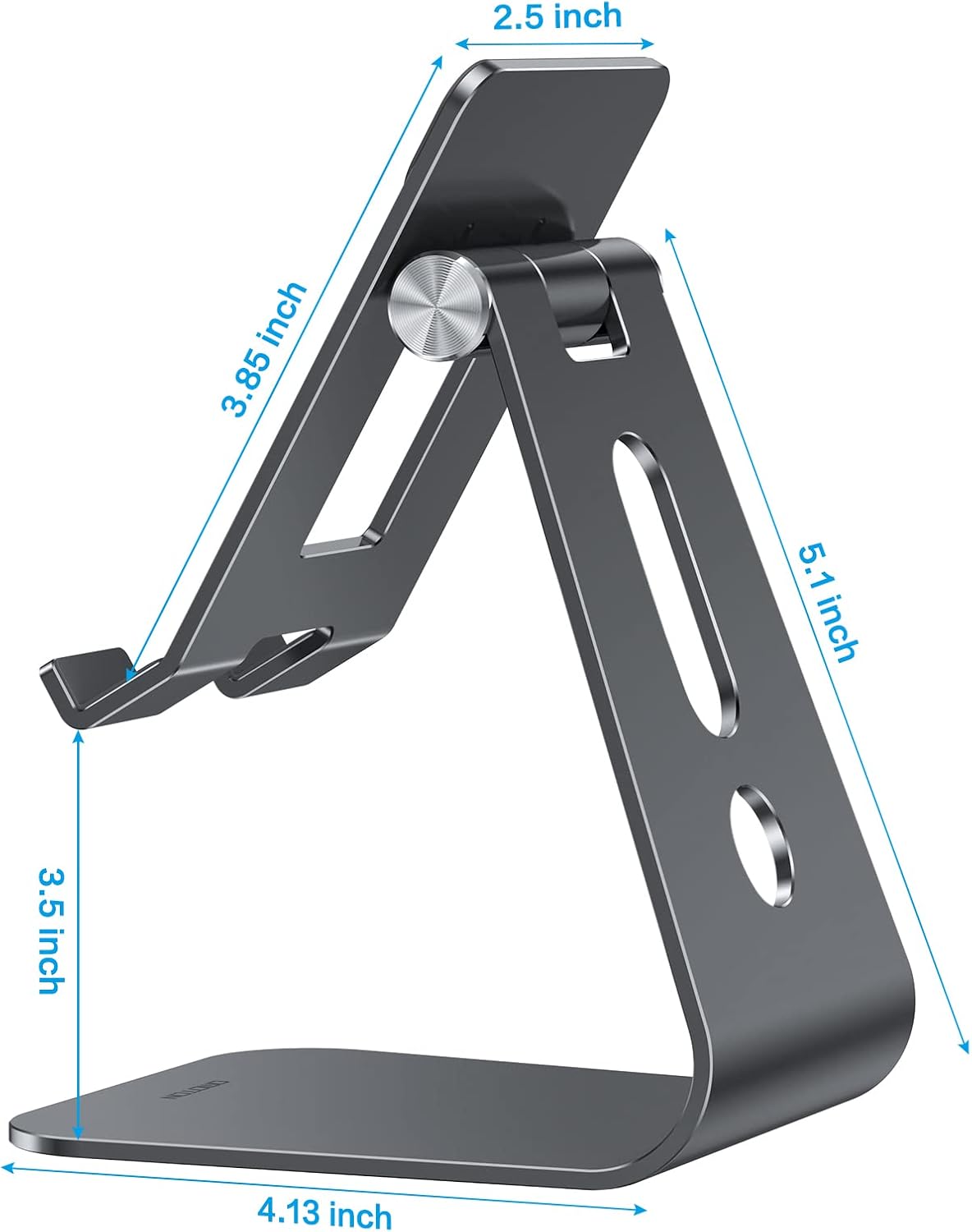 OMOTON Adjustable Tablet Stand for Desk, Upgraded Longer Arms for Greater Stability, T2 Tablet Holder with Hollow Design for Bigger Sized Phones and Tablets Such as iPad Pro/Air/Mini, Black