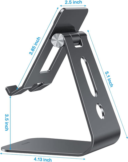 OMOTON Adjustable Tablet Stand for Desk, Upgraded Longer Arms for Greater Stability, T2 Tablet Holder with Hollow Design for Bigger Sized Phones and Tablets Such as iPad Pro/Air/Mini, Black