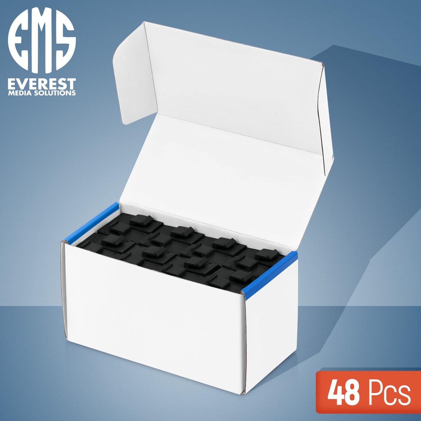 Everest RJ45 CAT6 Keystone Coupler (48-Pack) - Black Ethernet Connectors