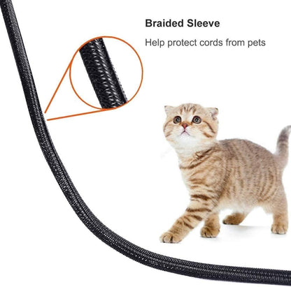 ZhiYo 6.6ft - 1.2 inch Cable Sleeve, Cord Wrap Wire Protector Tubing for Pets, PC Cable Wrap, Computer Cable Management Sleeve - Black