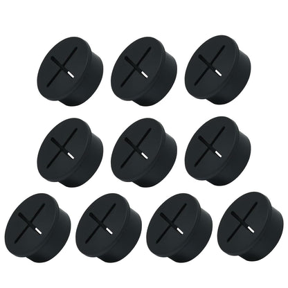 10Pcs Desk Grommet, 1" (25mm) Black Silicone Cord Hole Cover, Flexible Rubber Wire Grommets, Wall Grommets for Cables Management, Table, Countertop, Cabinets and Furnitures Wire Organizer