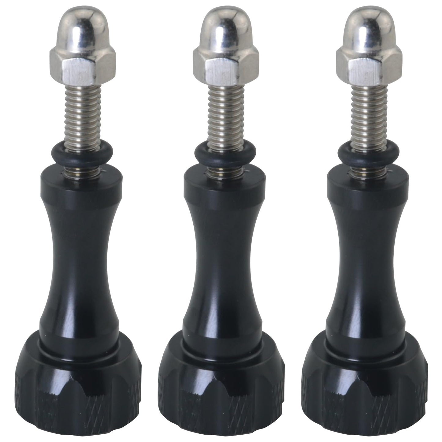 3PCS Black Aluminium Alloy Hand Tightened Screws Length 19.6mm Universal Action Camera Accessories Adapter Screw for Connecting Tripods Selfie Sticks Fill Light