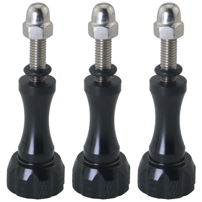 3PCS Black Aluminium Alloy Hand Tightened Screws Length 19.6mm Universal Action Camera Accessories Adapter Screw for Connecting Tripods Selfie Sticks Fill Light