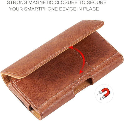 Galaxy Wireless USA for for Samsung Galaxy S25 S24 Ultra, S25 S24 Plus/S23 fe Holster Brown Leather Carrying Cell Phone Holder Belt Clip Holster Case Pouch for iPhone 13 14 15 16 Pro Max 14 15 16 Plus