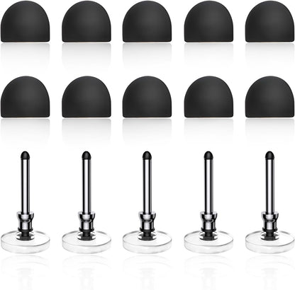 Bopomofo 10 Rubber Tips+5 Transparent Disc Trips,High Precision and High Sensitivity Stylus Replacement Tibs,Black and Silver