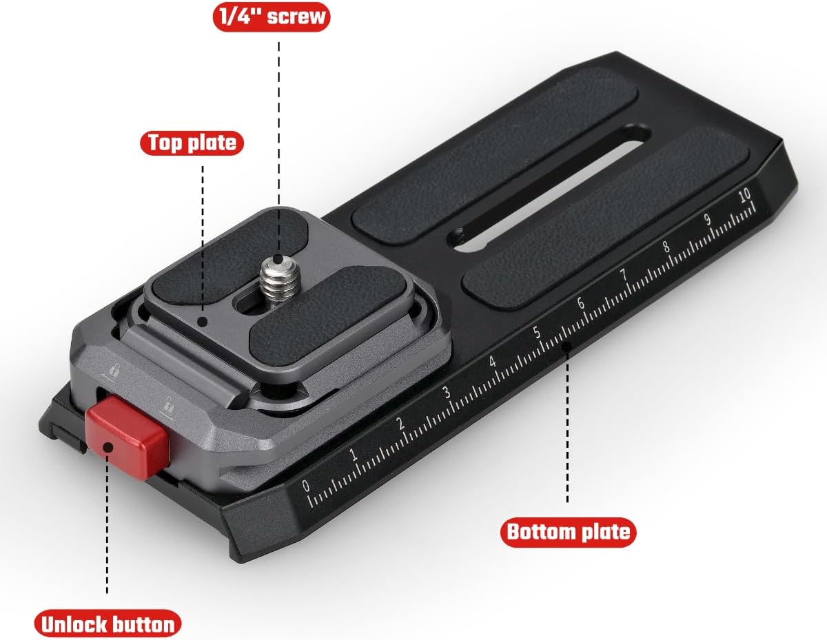 iFootage Q38-RS Quick Release Plate - Camera Quick Release System for DJI RS4 Pro, RS4, RS3 Pro, RS3, RS2, RSC2 Stabilizers, Tripods, Monopods, Sliders - Fast Installation and Swap