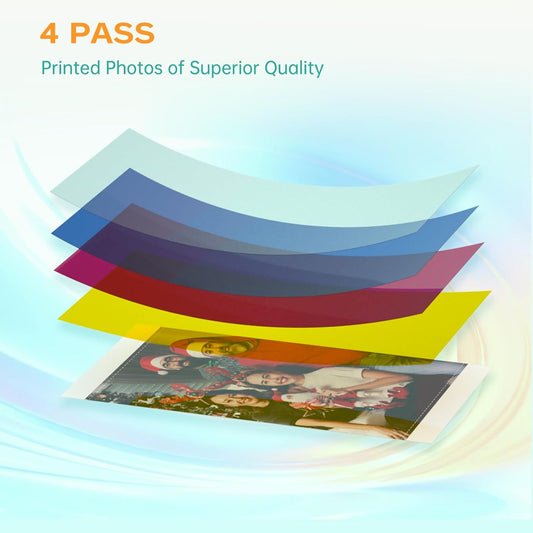 4x6 Photo Printer with 108 Sheets & 2 Ribbons - Dye Sublimation Wireless Portable Photo Printer for iPhone & Android Smartphones, Home & Travel Picture Printing, Ideal Gift, Beige