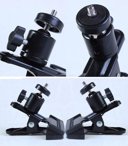 SLOW DOLPHIN Tripod Clip Clamp Mount Flash Reflector Holder for Studio Backdrop Camera with 360 Swivel Tripod Mini Ball Head Standard 1/4" Screw,SLR, Digital SLR, Video Came(2PACK)
