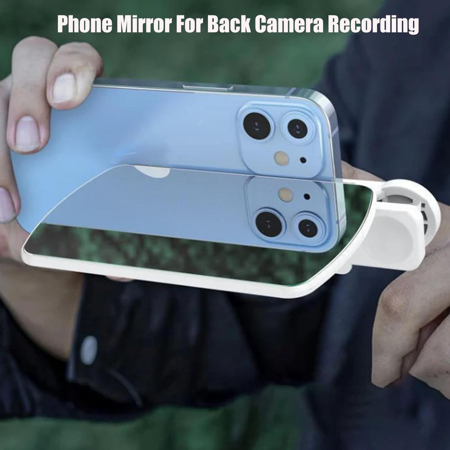 Mirror Effect Lens - Capture Stunning Reflections Instantly,Camera Mirror Reflection Clip for Back Camera Recording, Adjustable Hd Glass Phone Shooting Reflection Mirror (Black)