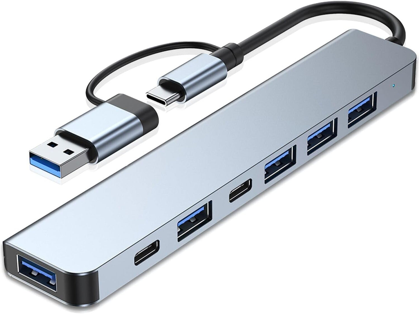 VIENON Aluminum USB C & USB Hub 7-in-1 with USB 3.0, USB-C Ports for PC/Laptops/MacBook Pro/Air/iMac/iPad and More Devices