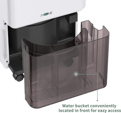 Uhome 30 Pint Dehumidifier - for Basement with Activated Carbon Filter,Ultra Quiet, Humidity Sensor, Auto Shut Off, Continuous Drainage Hose - Ideal Dehumidifiers for Home, 1500 Sq Ft Dehumidifiers
