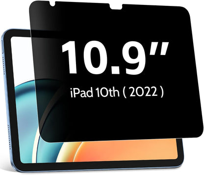 Privacy Screen Protector Compatible with iPad 10th 2022 10.9" & iPad 11th A16 2025 11", Anti Glare Blue Light Spy Filter Private, High Sensitive Bubble-Free Easy Install Black Security Screen Shield