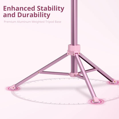 UBeesize 12'' Selfie Ring Light with 62’’ Tripod Stand for Video Recording, Live Streaming(YouTube, Instagram, TIK Tok), Compatible with Phones, Cameras and Webcams Pink