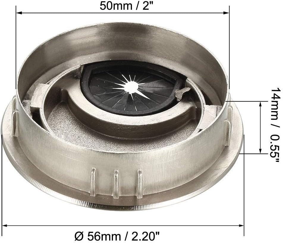 uxcell Cable Hole Cover, 2Inch/50mm Zinc Alloy Desk Wire Cord Cable Grommets Hole Cover for Office PC Desk Cable Cord Organizer, 4Pcs Wire Drawing Silver