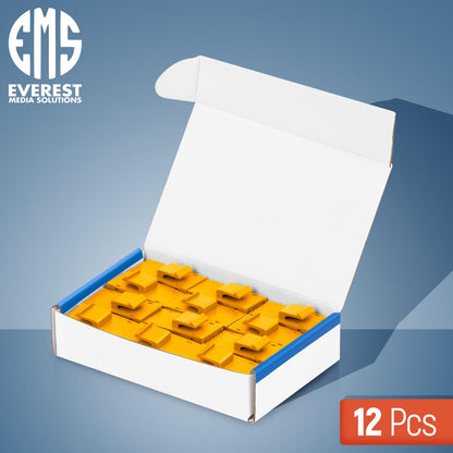 Everest Cat6 RJ45 Keystone Coupler (12-Pack) in Yellow - RJ45 Coupler - Cat 6 Couplers - Female to Female Cat6 Keystone Jacks - Ethernet Couplers - Ethernet Cable Extender