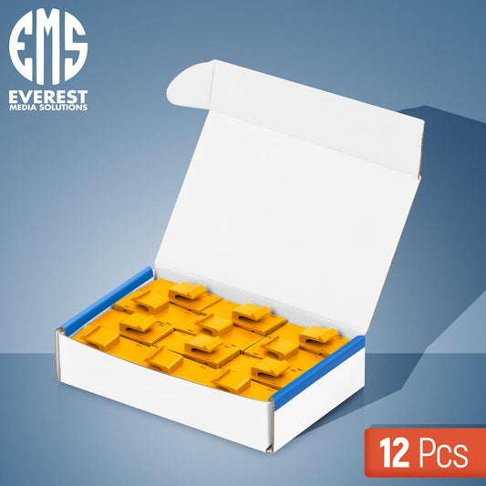 Everest Cat6 RJ45 Keystone Coupler (12-Pack) in Yellow - RJ45 Coupler - Cat 6 Couplers - Female to Female Cat6 Keystone Jacks - Ethernet Couplers - Ethernet Cable Extender