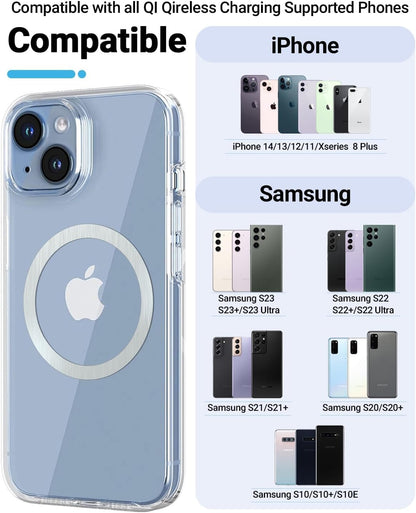 for Magsafe Sticker Magnet - 10 PCS, Ultra-Thin(0.4mm), Compatible with iPhone 15 Pro Max,15 Pro,15/14/13/12 Series,mag Safe Charger, for Apple Wallet Magsafe - Silver