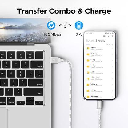 etguuds 6ft USB A to USB C Cable 3A Fast Charging, 2-Pack USB A to USB Type C Charger Cord for iPhone 16 15 Pro/Pro Max/Plus, for Samsung Galaxy S24 S23 S22 S21 S20 S10 A55 A54 Flip Note, Moto, White