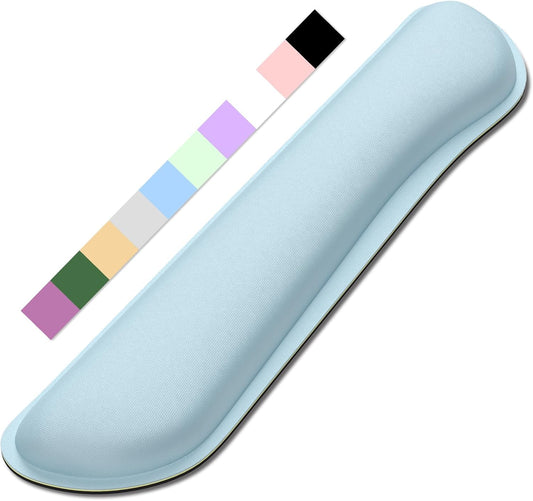 Dapesuom Enlarge Keyboard Wrist Rest, Memory Foam Keyboard Wrist Cushion for Computer Desk Mats Support, Typing Pain Relief Ergonomic Mouse Pad Rests with Non-Slip Base for Gaming, Laptop, Sky Blue