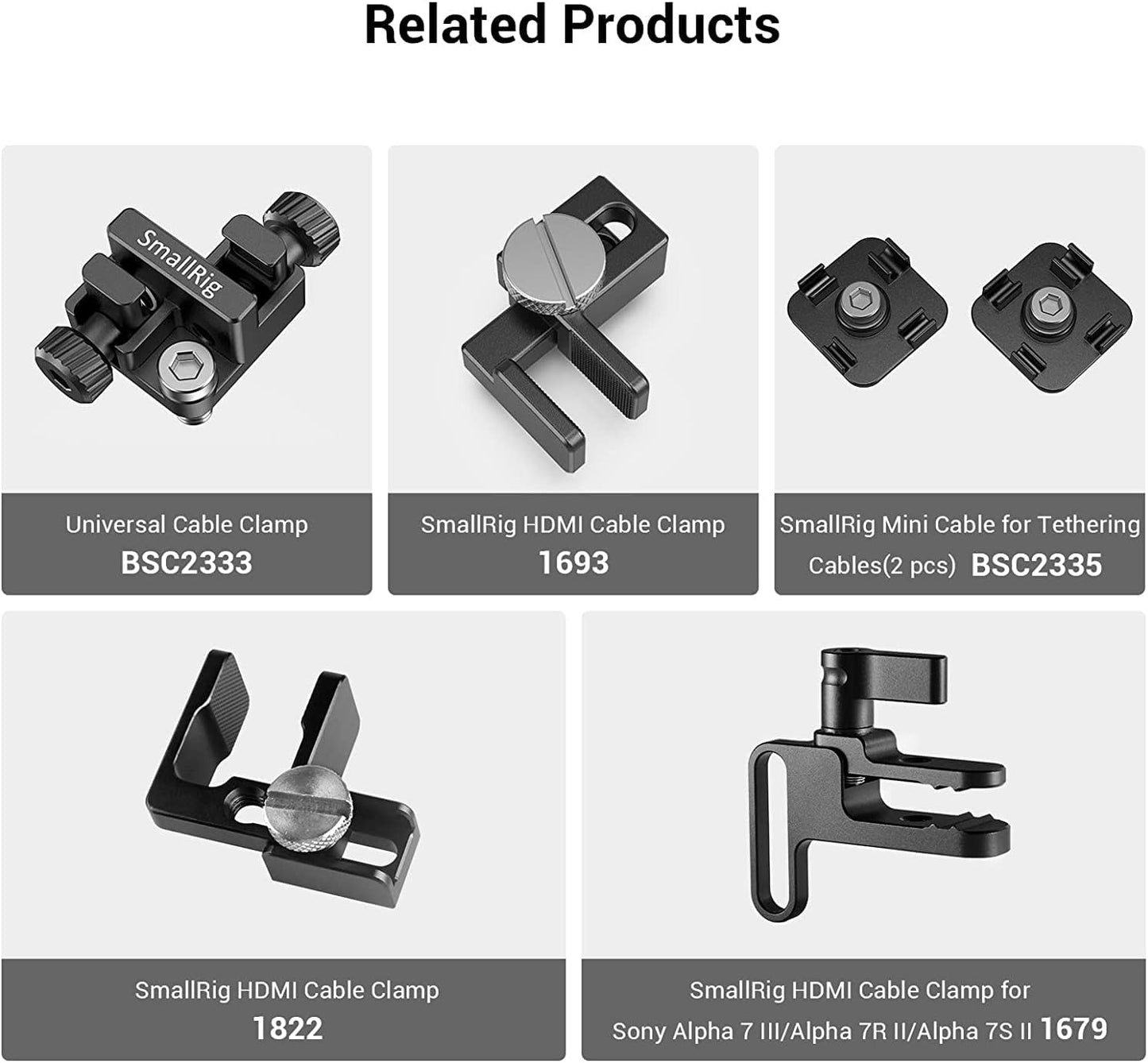 SmallRig Universal Spring Cable Clamp(2 pcs) MD2418