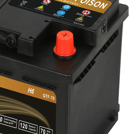 Weize Platinum AGM Battery BCI Group 48-12v 70ah H6 Size 48 Automotive Battery, 120RC, 760CCA, 36 Months Warranty, Dimensions 10.94" L x 6.89" W x 7.48" H