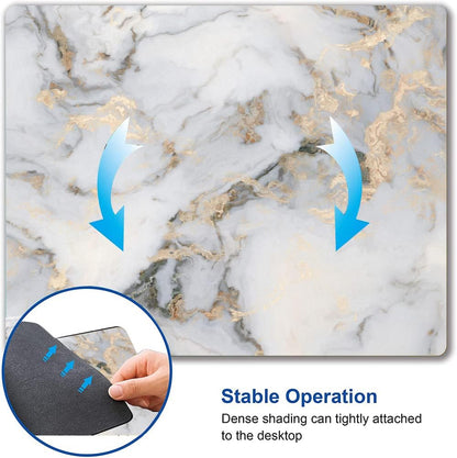 Mouse Pad, Gray Gold Marble Mouse Pad, Premium-Textured Marbling Mouse Mat Square Waterproof Non-Slip Rubber Base Computer Mousepad for Office Laptop Desk