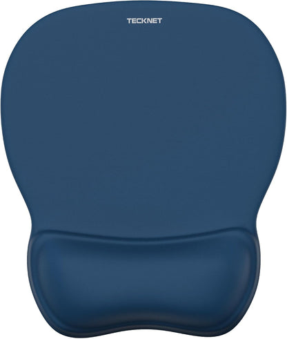 TECKNET Gel Mouse Pad with Wrist Rest, Ergonomic Office Mousepad with Wrist Support - Non-Slip & Smooth Surface Comfortable Desk Accessories Mat for Office, Gaming and Study - Navy