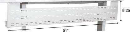 Stand Up Desk Store Under Desk Cable Management Tray Black Horizontal Computer Cord Raceway and Modesty Panel (White, 51")