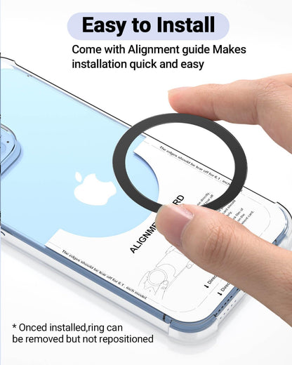 for Magsafe Ring - 10 PCS, Ultra-Thin(0.4mm) Magsafe Sticker, Compatible with iPhone 15 Pro Max, 15 Pro, 15/14/13/12 Series, Samsung Galaxy, Google Pixel Series Black