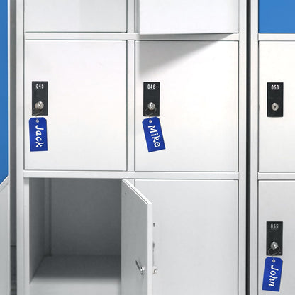 100 Pieces Plastic Shipping Tags with Wires Blank Labeling Tags Waterproof Hang Tags with Reinforcement Hole Durable Wire Tags Labels Stacking Tags for Equipment Parts (Dark Blue, 4 3/4" x 2 3/8")