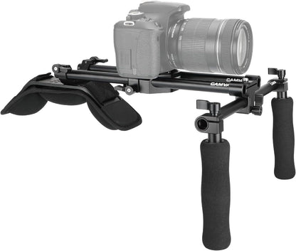 CAMVATE Handheld Shoulder Mount Kit with Sliding Base Plate & Sponge-Covered Handgrip Pair for DSLR Camera - 3029