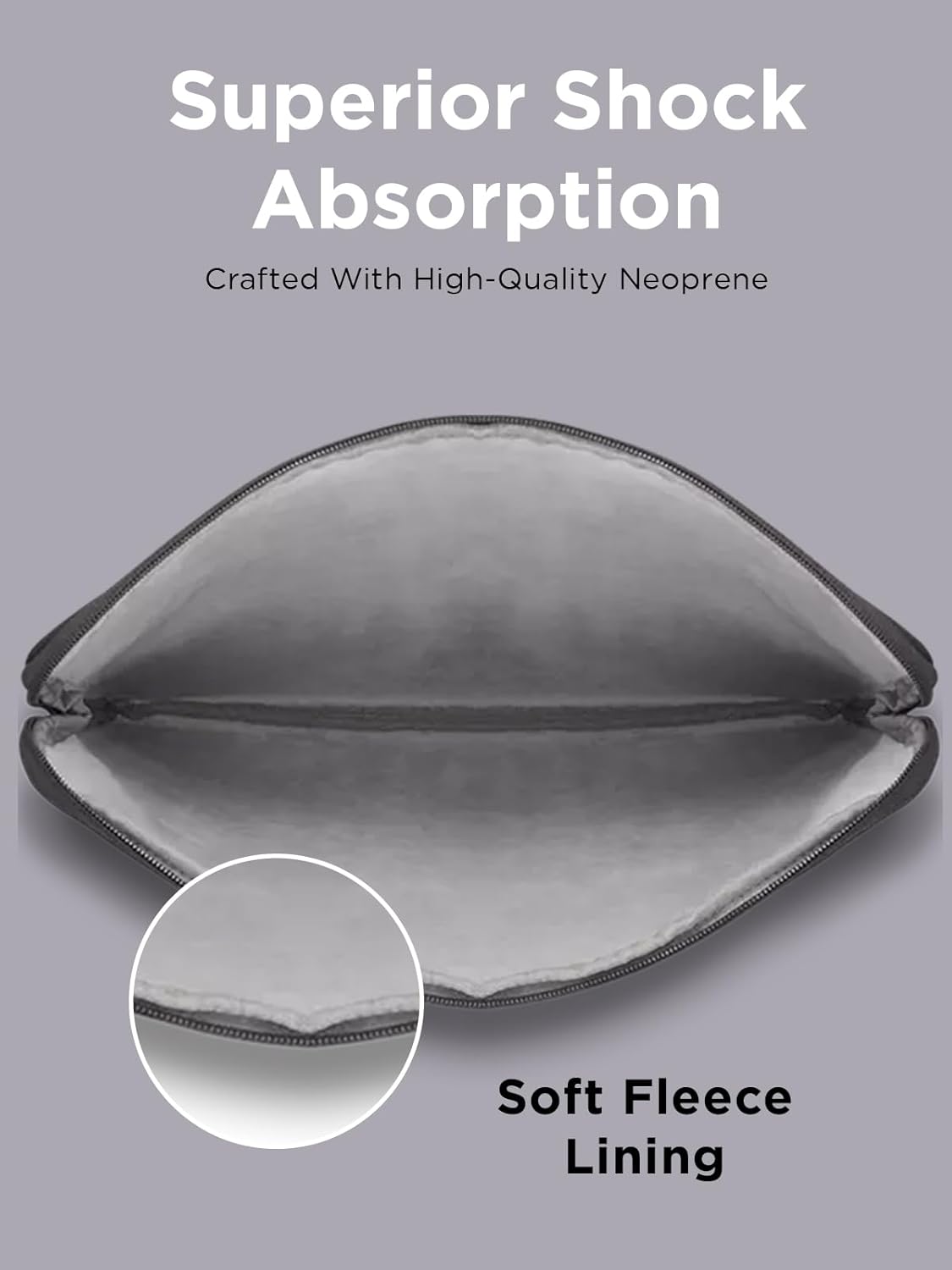 Lenovo Basic Laptop Sleeve 13 Inch Notebook/Tablet Compatible with MacBook Air/Pro Neoprene Material - Soft Fleece Lining - Zippered Top Opening - Black