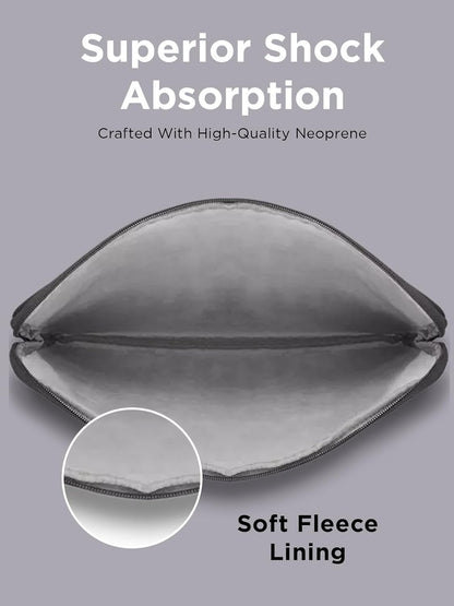 Lenovo Basic Laptop Sleeve 14 Inch Notebook/Tablet Compatible with MacBook Air/Pro Neoprene Material - Soft Fleece Lining - Zippered Top Opening - Black