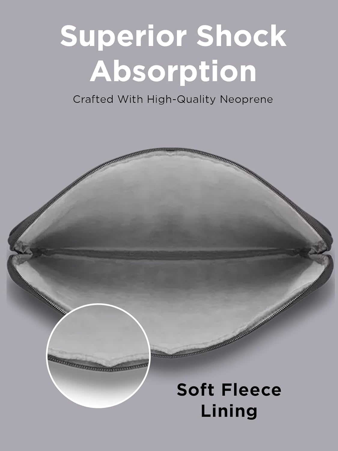 Lenovo Basic Laptop Sleeve 15.6 Inch Notebook/Tablet Compatible with MacBook Air/Pro Neoprene Material - Soft Fleece Lining - Zippered Top Opening - Black