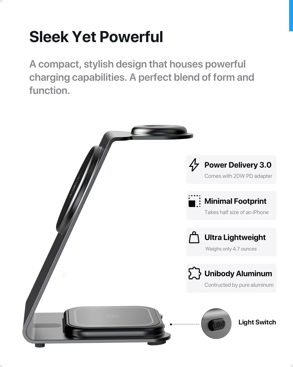 Intoval 3 in 1 Wireless Charging Station for Magsafe, Magnetic Charger for iPhone 16 15 14 13 12 Pro Max, Wireless Charger for Apple Watch 10 Ultra SE 9 8 7 6, for AirPods 4 Pro 2 3 (Desert)