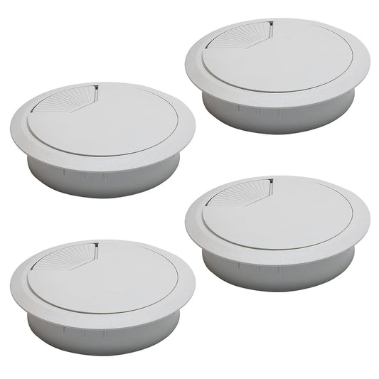 Desk Grommet 2-3/8" (60 mm), Desk Cord Hole Cover, Cable Grommet ABS Plastic, Desk Hole Grommet for Office and Home Table Cable, Detachable Adjustable Cable Cord Organizer (Light Grey 4 Pcs)
