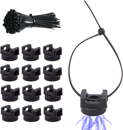 12Pcs Magnetic Zip Tie Mounts - Magnetic Cable Wire Management Bases Heavy Duty Multipurpose Wires Cables Holder Magnetism Wire Clamps with 50pcs Cable Ties (Total 62 Pieces,22 mm)