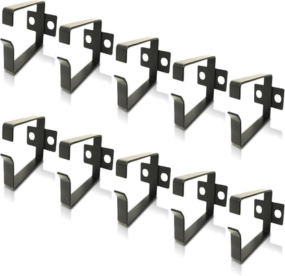 10 Pack Server Rack Cable Management D-Ring Hooks - Bracket Organizer Hook Mount Set for Network Patch Cables, Fiber Optic, Power Cords (10 Pieces) - Made in Taiwan