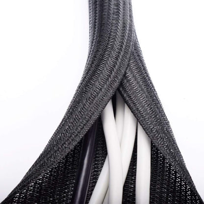 ZhiYo 6.6ft - 1.2 inch Cable Sleeve, Cord Wrap Wire Protector Tubing for Pets, PC Cable Wrap, Computer Cable Management Sleeve - Black