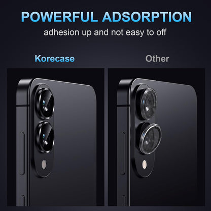 Korecase for Samsung Galaxy S25 Edge Camera Lens Protector, 9H Tempered Glass Anti Scratch Camera Screen Protector Shockproof Film Shcokproof Metal Ring Lens Protecor for Galaxy S25 Edge,Black