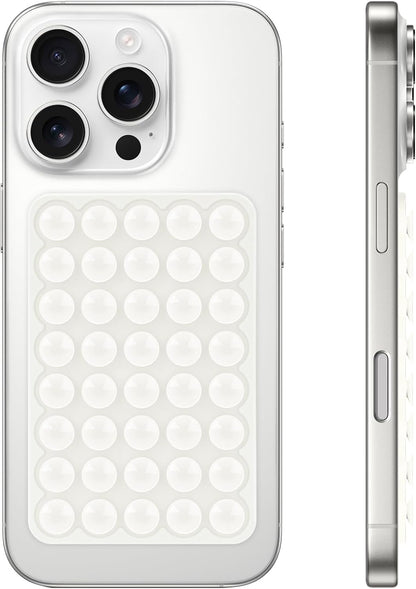 Silicone Suction Phone Case Mount, Non Slip Suction Cup Phone Mount, Phone Accessories Holder for Selfies and Videos, Silicon Adhesive Phone Stand Sticky for Cell Phone White