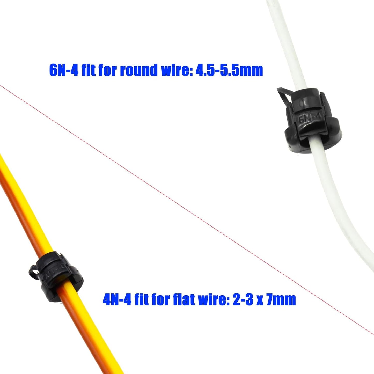 40PCS Nylon Insulation Cable Bush Grommet Electric Cable Protection Cord Buckle Strain Relief Bushing Black Wire Cover Round Cord Grommet,Office Home Wire Cover Management 6N-4 4N-4