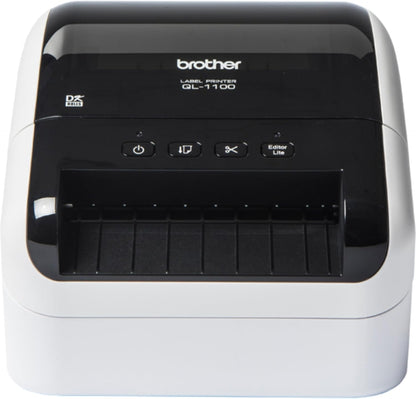 Brother QL-1100 Wide Format, Postage and Barcode Professional Thermal Monochrome Label Printer, Black