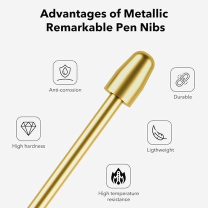 Marker Stylus Tips for Remarkable 2 Pen Tips with Nibs Removal Tool,Metal Replacement Nibs for Remarkable 1/2 Stylus/Marker Plus Pen (4+10+10 PCS-Gold/Sirvel/Black)